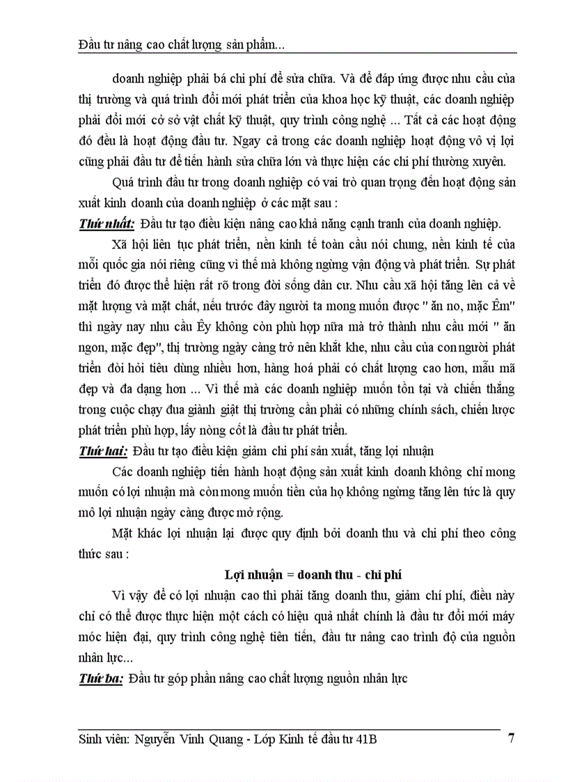 image for page Thực trạng đầu tư nâng cao chất lượng sản phẩm của công ty Nhựa Cao Cấp Hàng Không