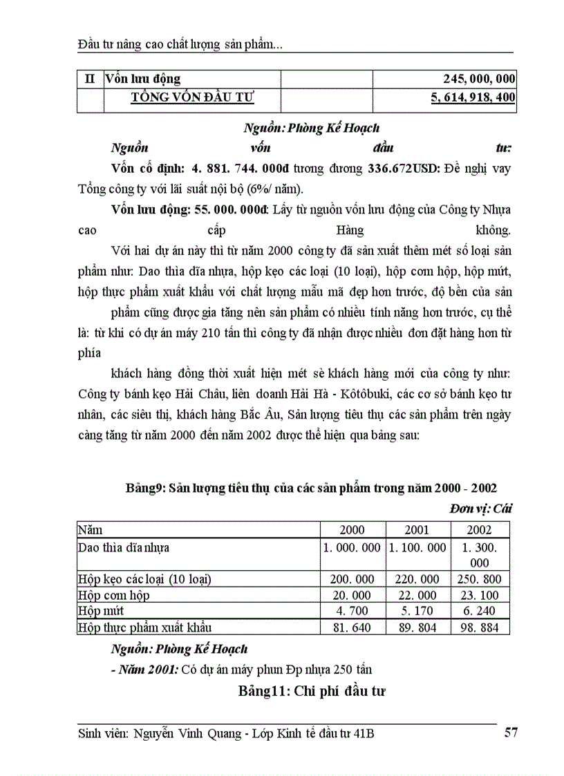 image for page Thực trạng đầu tư nâng cao chất lượng sản phẩm của công ty Nhựa Cao Cấp Hàng Không