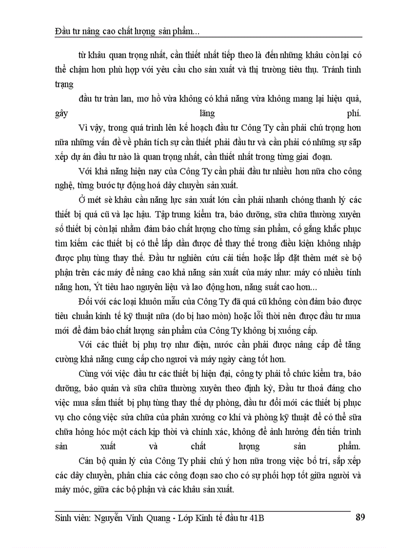 image for page Thực trạng đầu tư nâng cao chất lượng sản phẩm của công ty Nhựa Cao Cấp Hàng Không