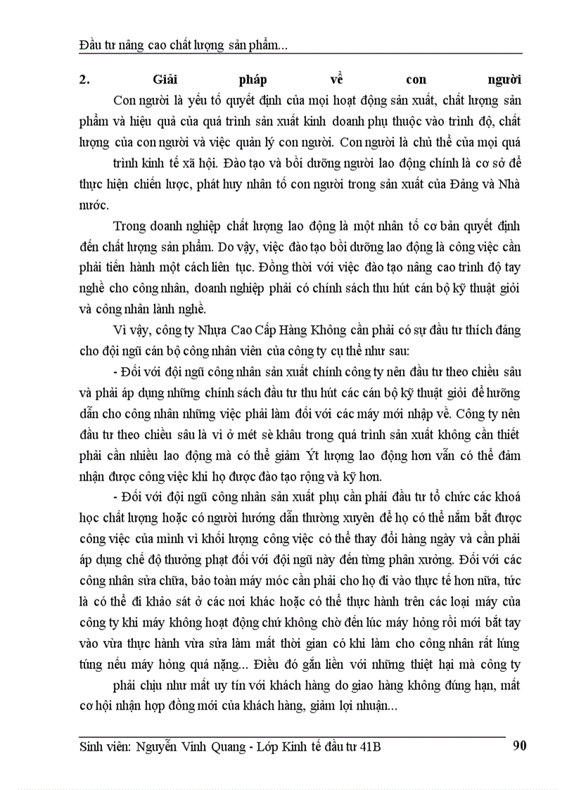 image for page Thực trạng đầu tư nâng cao chất lượng sản phẩm của công ty Nhựa Cao Cấp Hàng Không