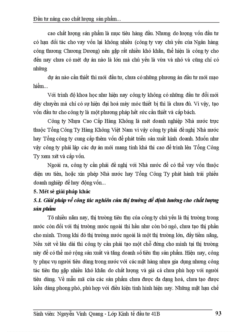 image for page Thực trạng đầu tư nâng cao chất lượng sản phẩm của công ty Nhựa Cao Cấp Hàng Không