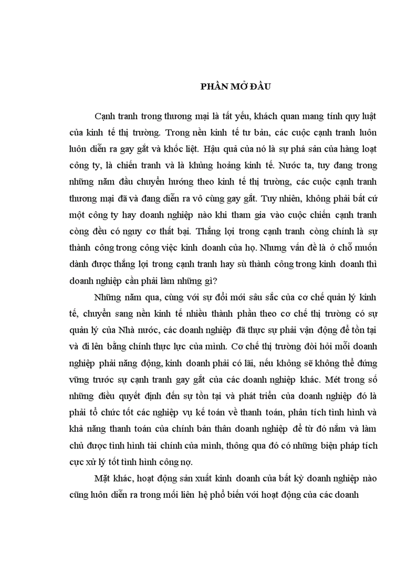 image for page Tổ chức kế toán các nghiệp vụ thanh toán, phân tích tình hình và khả năng thanh toán của Xí nghiệp khảo sát xây dựng Điện I