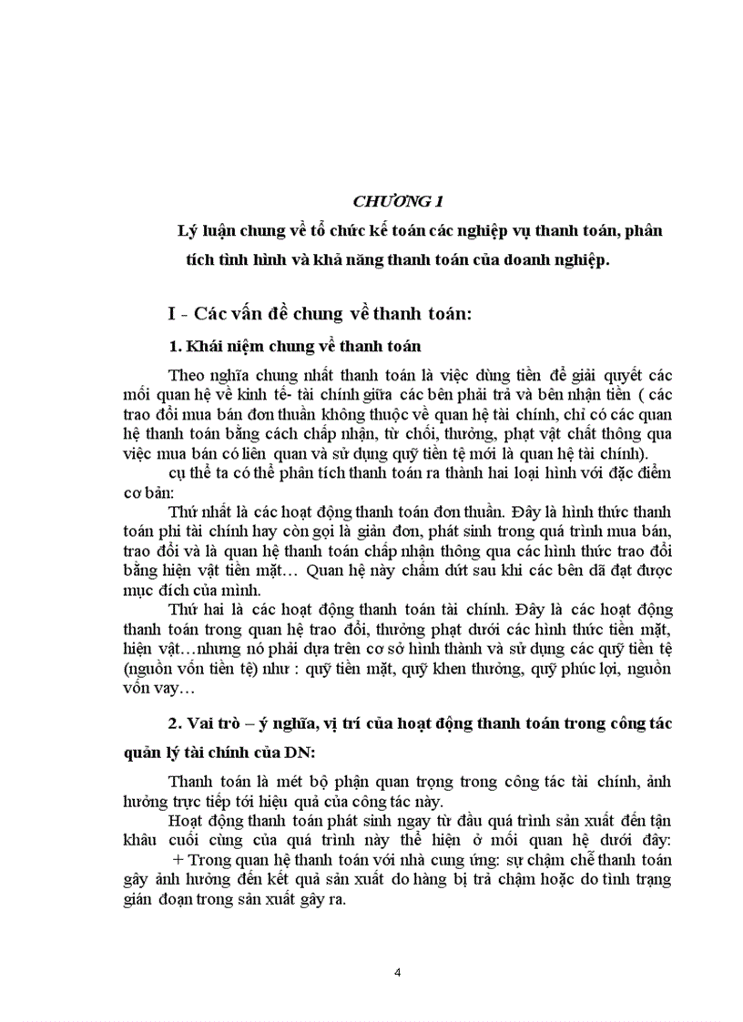 image for page Tổ chức kế toán các nghiệp vụ thanh toán, phân tích tình hình và khả năng thanh toán của Xí nghiệp khảo sát xây dựng Điện I