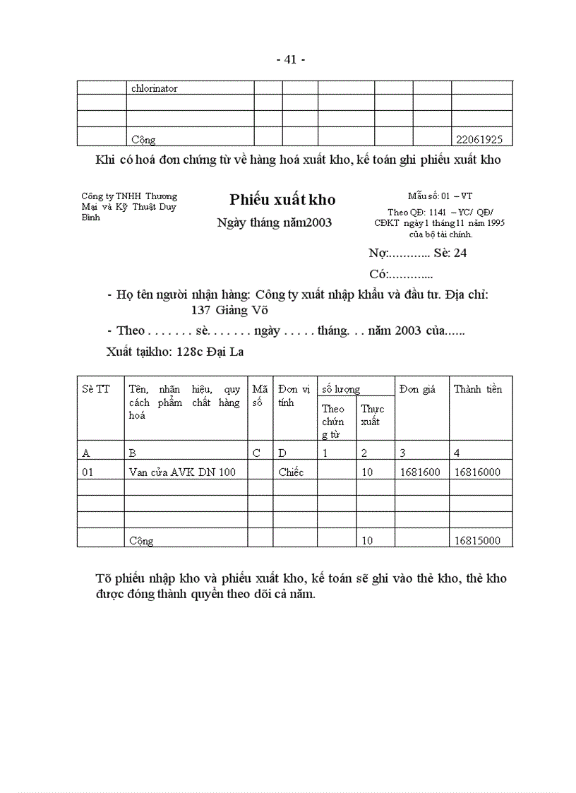 image for page Hoàn thiện hạch toán lưu chuyển hàng hoá tại công ty TNHH Thương Mại và Kỹ Thuật Duy Bình