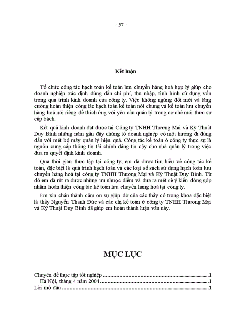 image for page Hoàn thiện hạch toán lưu chuyển hàng hoá tại công ty TNHH Thương Mại và Kỹ Thuật Duy Bình