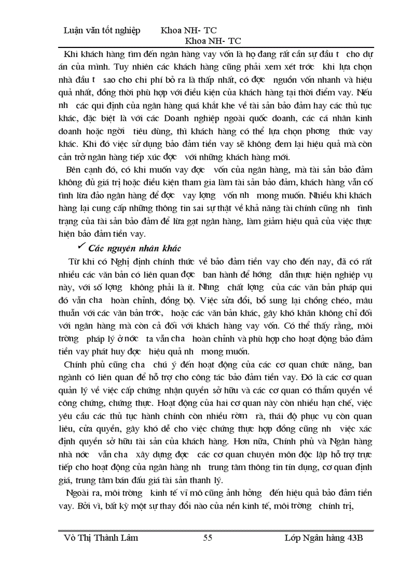 image for page Giải pháp nâng cao hiệu quả bảo đảm tiền vay tại Chi nhánh Ngân hàng Nông nghiệp và Phát triển nông thôn Láng Hạ