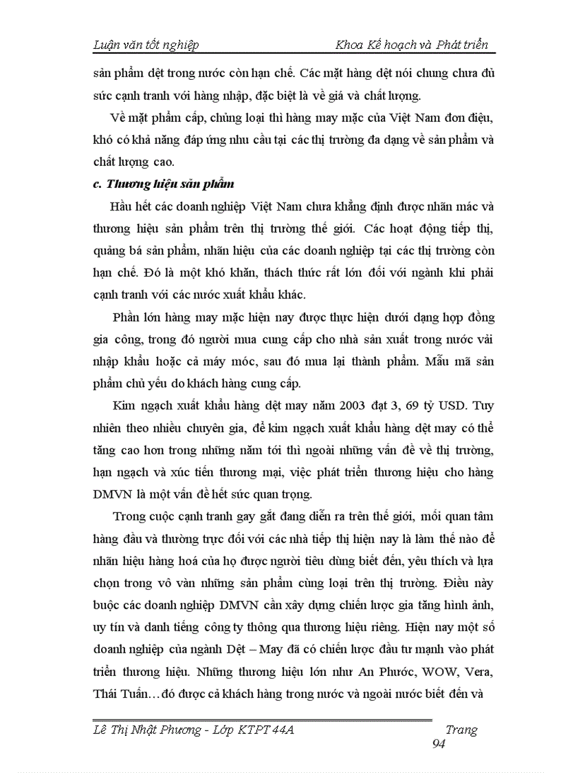 image for page Nâng cao chất lượng tăng trưởng ngành Công nghiệp Dệt May Việt Nam giai đoạn 2006 – 2010