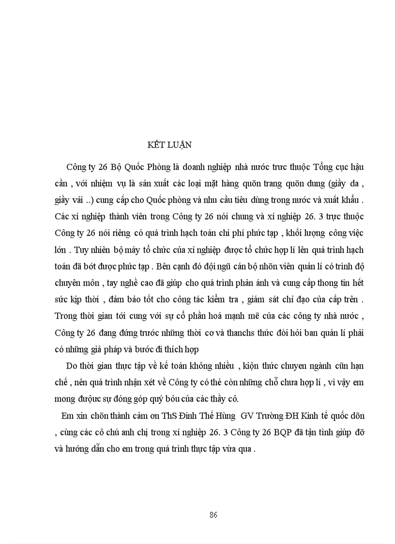 image for page Tổ chức bộ máy kế toán và bộ sổ kế toán tại xí nghiệp 26.3Công ty 26