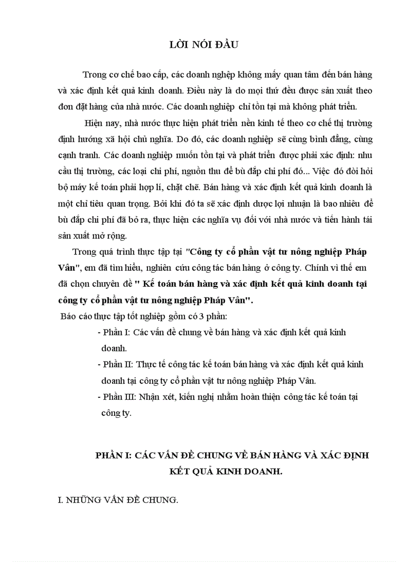 image for page Kế toán bán hàng và xác định kết quả kinh doanh tại công ty cổ phần vật tư nông nghiệp Pháp Vân