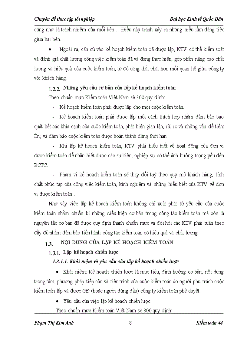 image for page Hoàn thiện quy trình lập kế hoạch kiểm toán trong kiểm toán báo cáo tài chính do Công ty Cổ phần Kiểm toán và Tư vấn Tài chính Kế toán thực hiện
