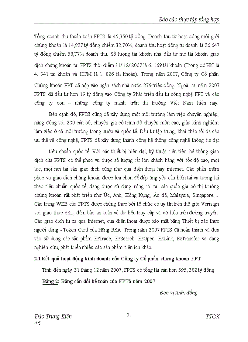 image for page Báo cáo thực tập tại Công ty Cổ phần chứng khoán FPT