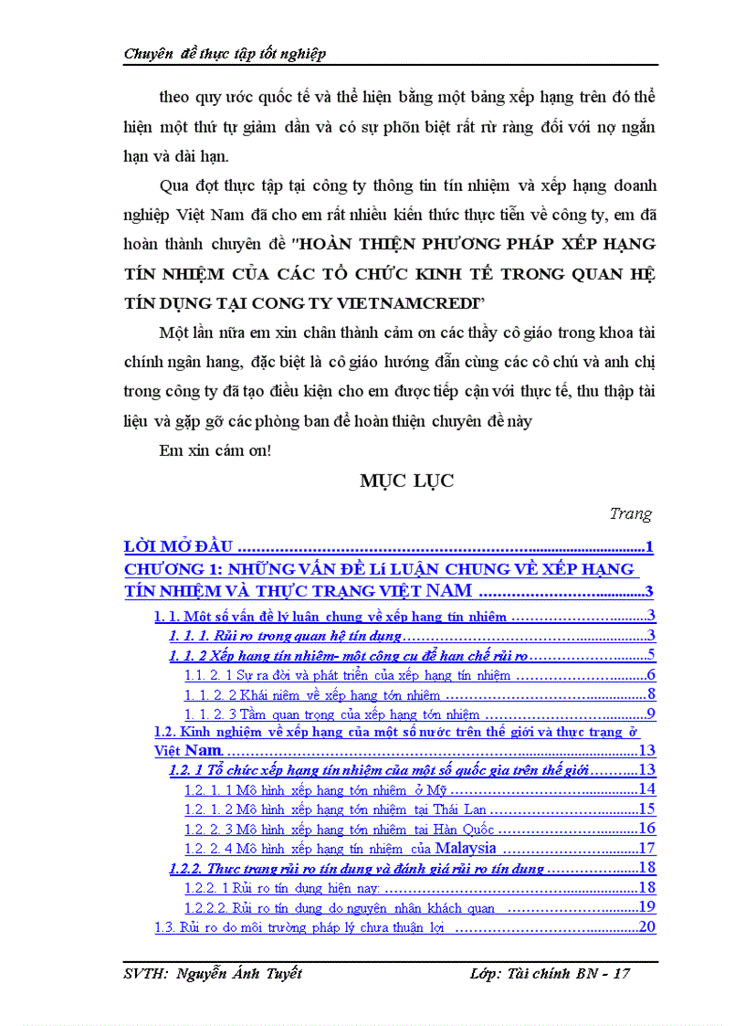 image for page Hoàn thiện phương pháp xếp hạng tín nhiệm của các tổ chức kinh tế trong quan hệ tín dụng tại cong ty vietnamcredi