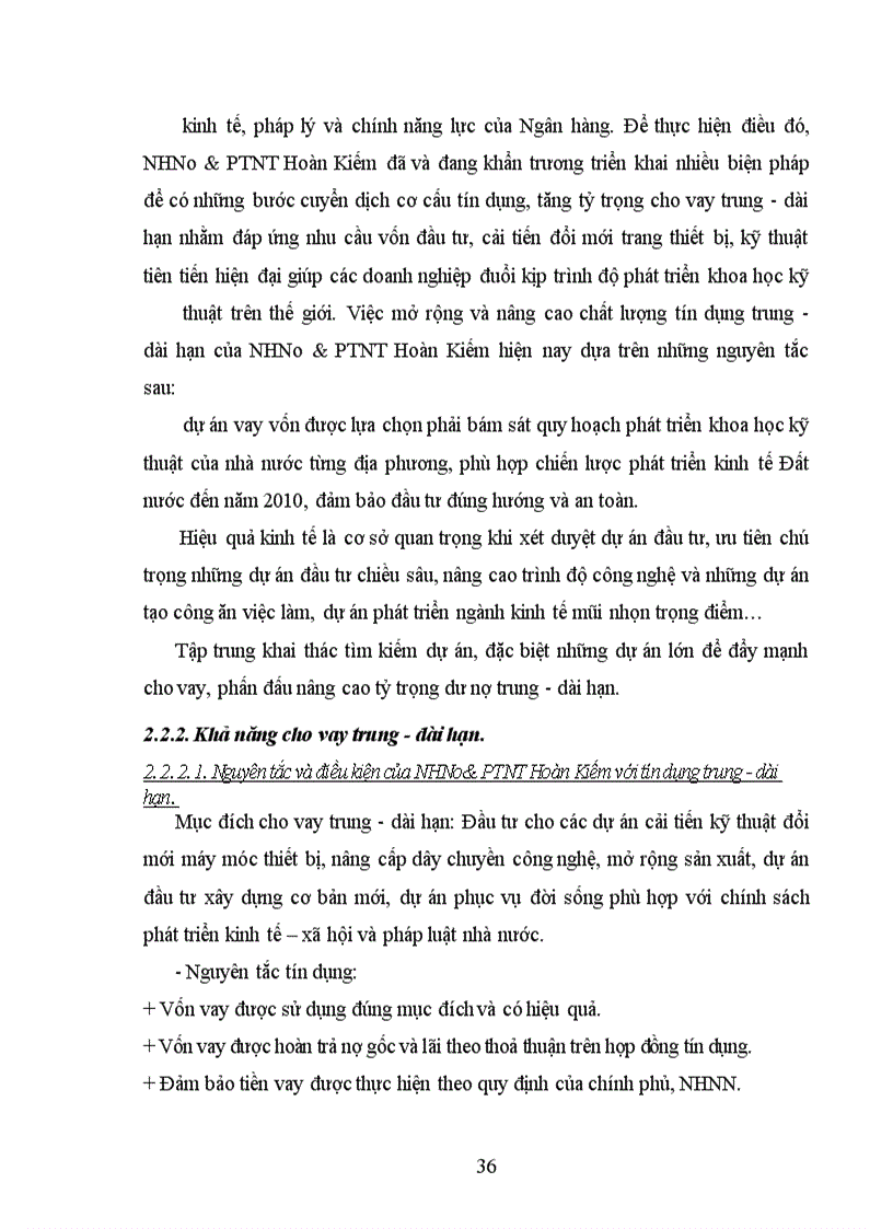 image for page Giải pháp mở rộng và nâng cao chất lượng tín dụng trung - dài hạn tại NHNo & PTNT Hoàn Kiếm