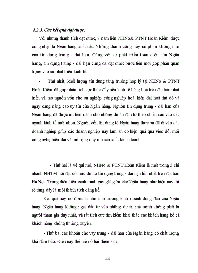 image for page Giải pháp mở rộng và nâng cao chất lượng tín dụng trung - dài hạn tại NHNo & PTNT Hoàn Kiếm