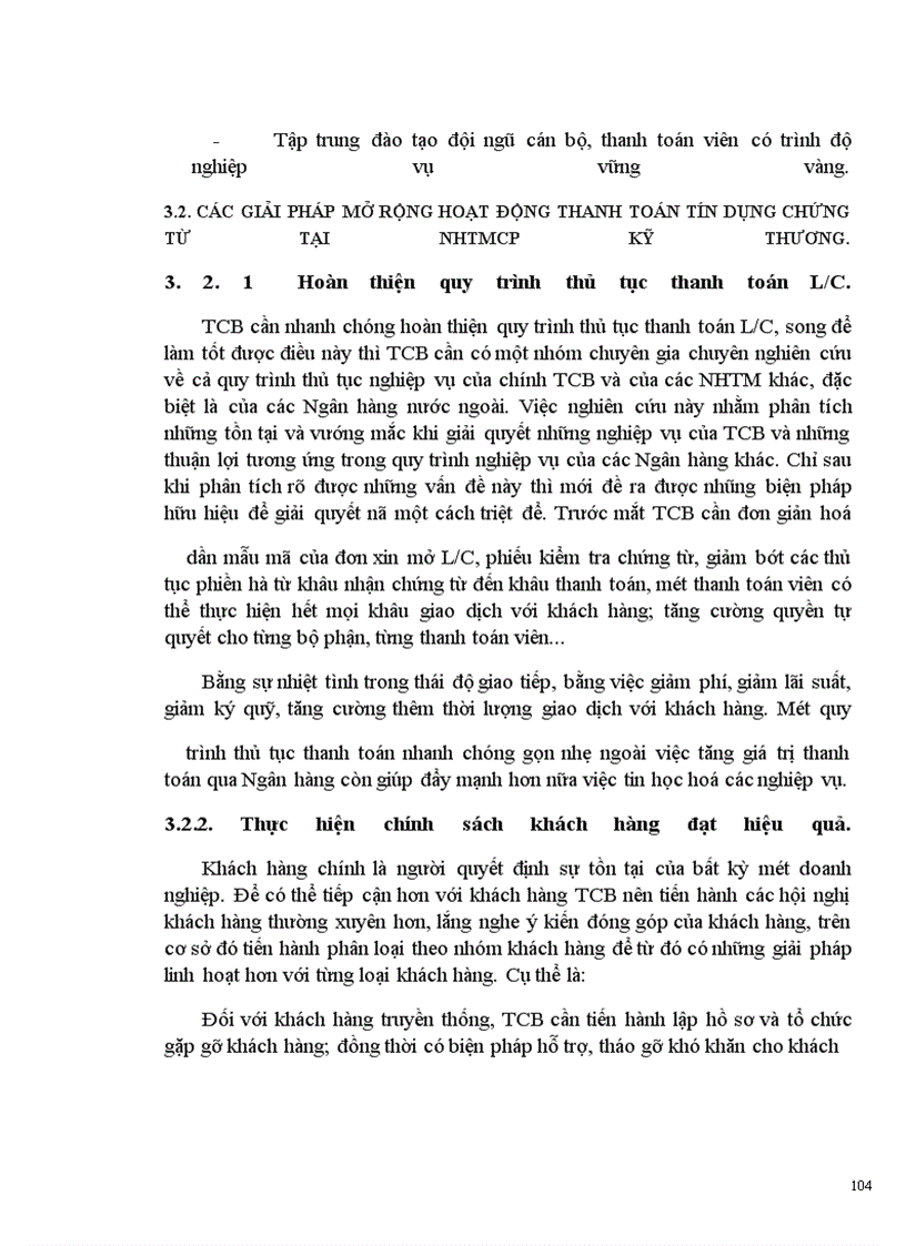 image for page Các giải pháp mở rộng hoạt động động thanh toán quốc tế theo phương thức tín dụng chứng từ tại Ngân hàng TCB