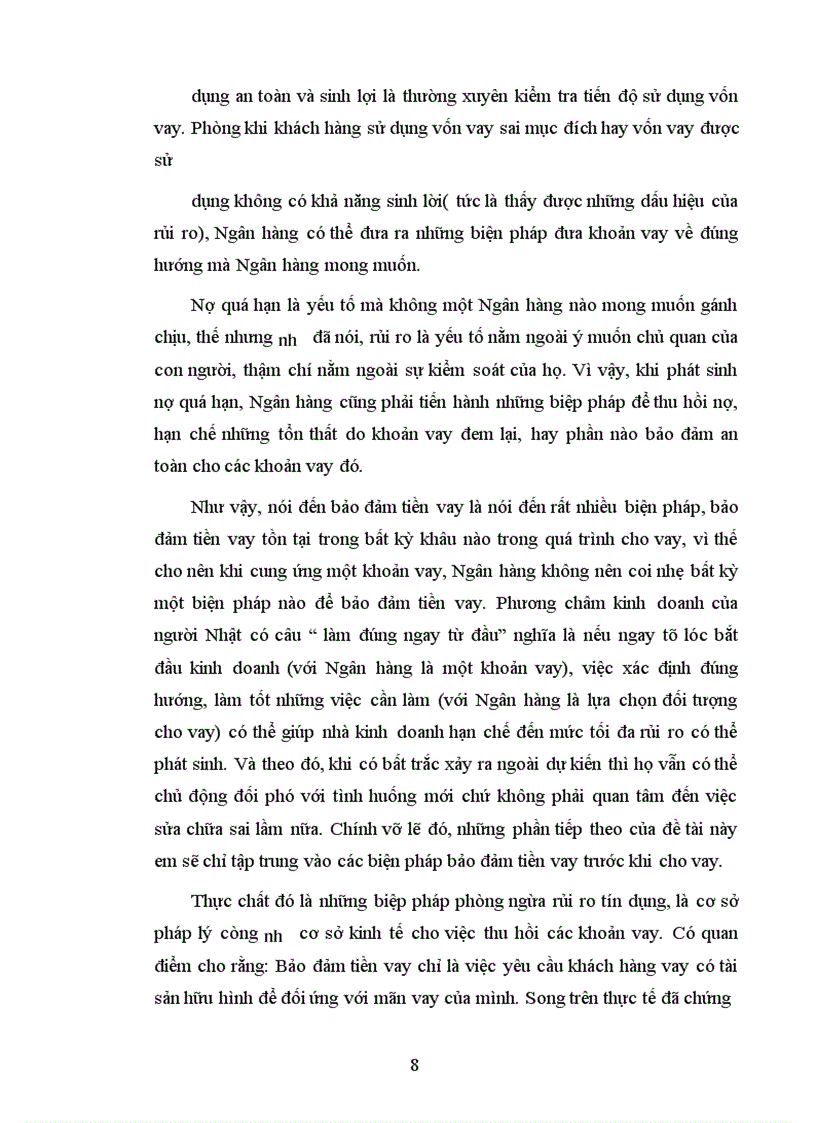 image for page Giải pháp hoàn thiện cơ chế bảo đảm tiền vay đối với Doanh nghiệp ngoài quốc doanh (Doanh nghiệp vừa và nhỏ) tại SGD I – NHCTVN