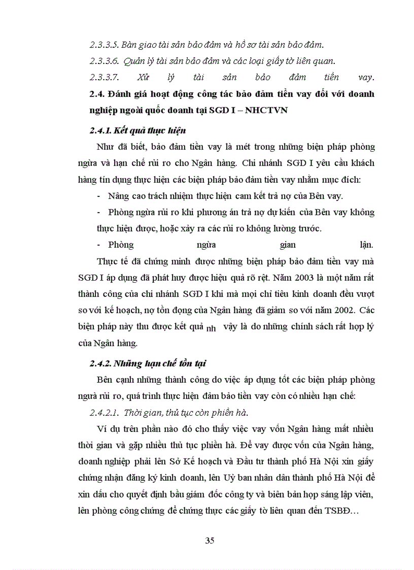image for page Giải pháp hoàn thiện cơ chế bảo đảm tiền vay đối với Doanh nghiệp ngoài quốc doanh (Doanh nghiệp vừa và nhỏ) tại SGD I – NHCTVN