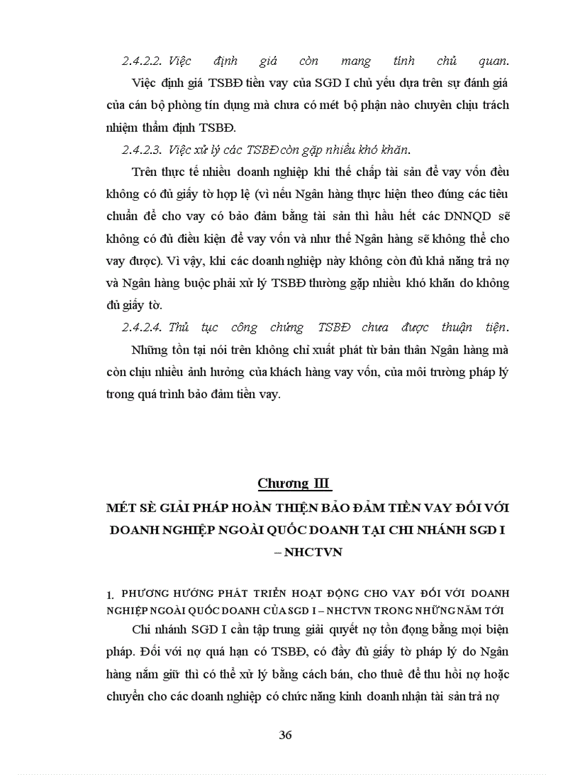 image for page Giải pháp hoàn thiện cơ chế bảo đảm tiền vay đối với Doanh nghiệp ngoài quốc doanh (Doanh nghiệp vừa và nhỏ) tại SGD I – NHCTVN