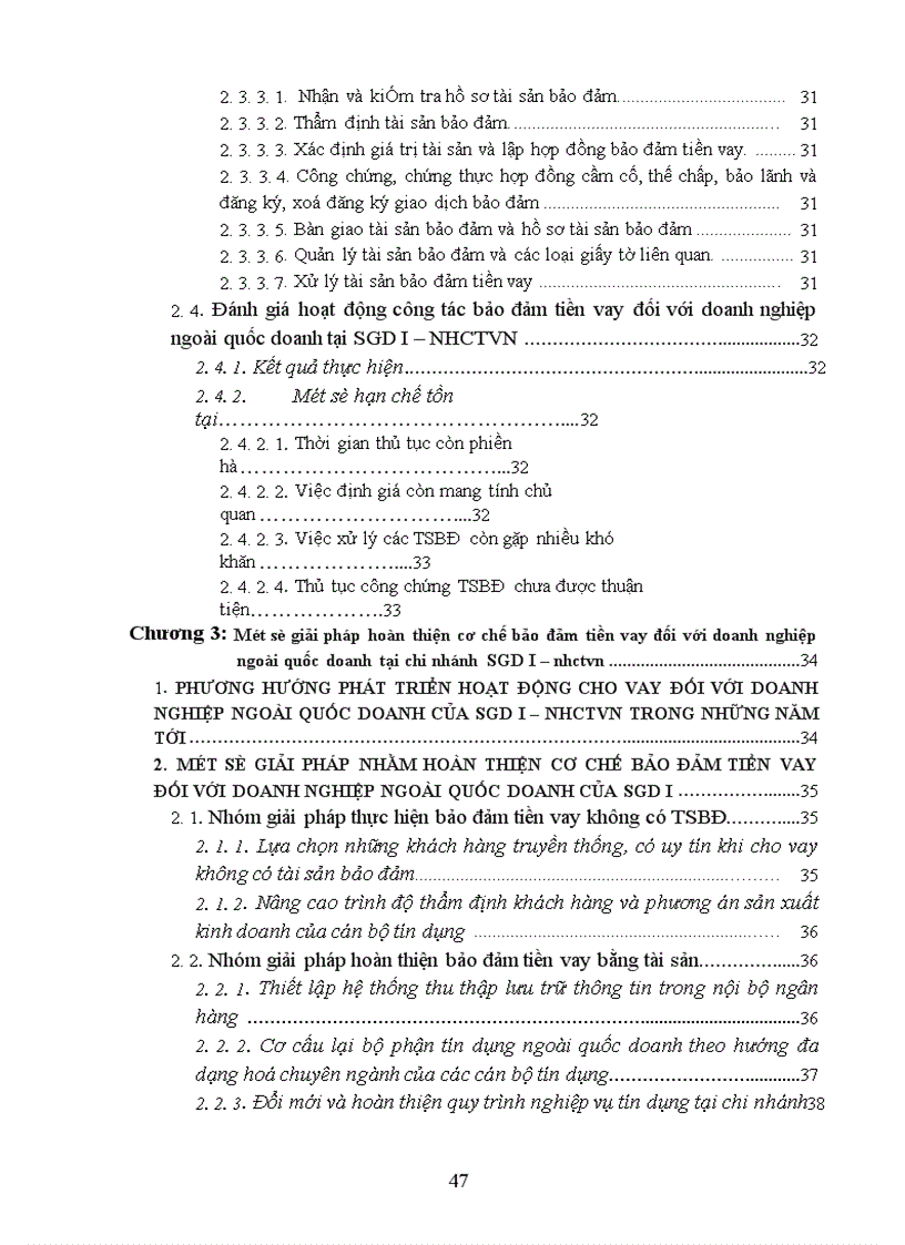image for page Giải pháp hoàn thiện cơ chế bảo đảm tiền vay đối với Doanh nghiệp ngoài quốc doanh (Doanh nghiệp vừa và nhỏ) tại SGD I – NHCTVN