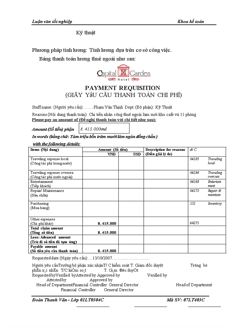image for page Hoàn thiện kế toán tiền lương và các khoản trích theo lương tại Công ty Liên Doanh Khách Sạn Vườn Bắc Thủ Đô