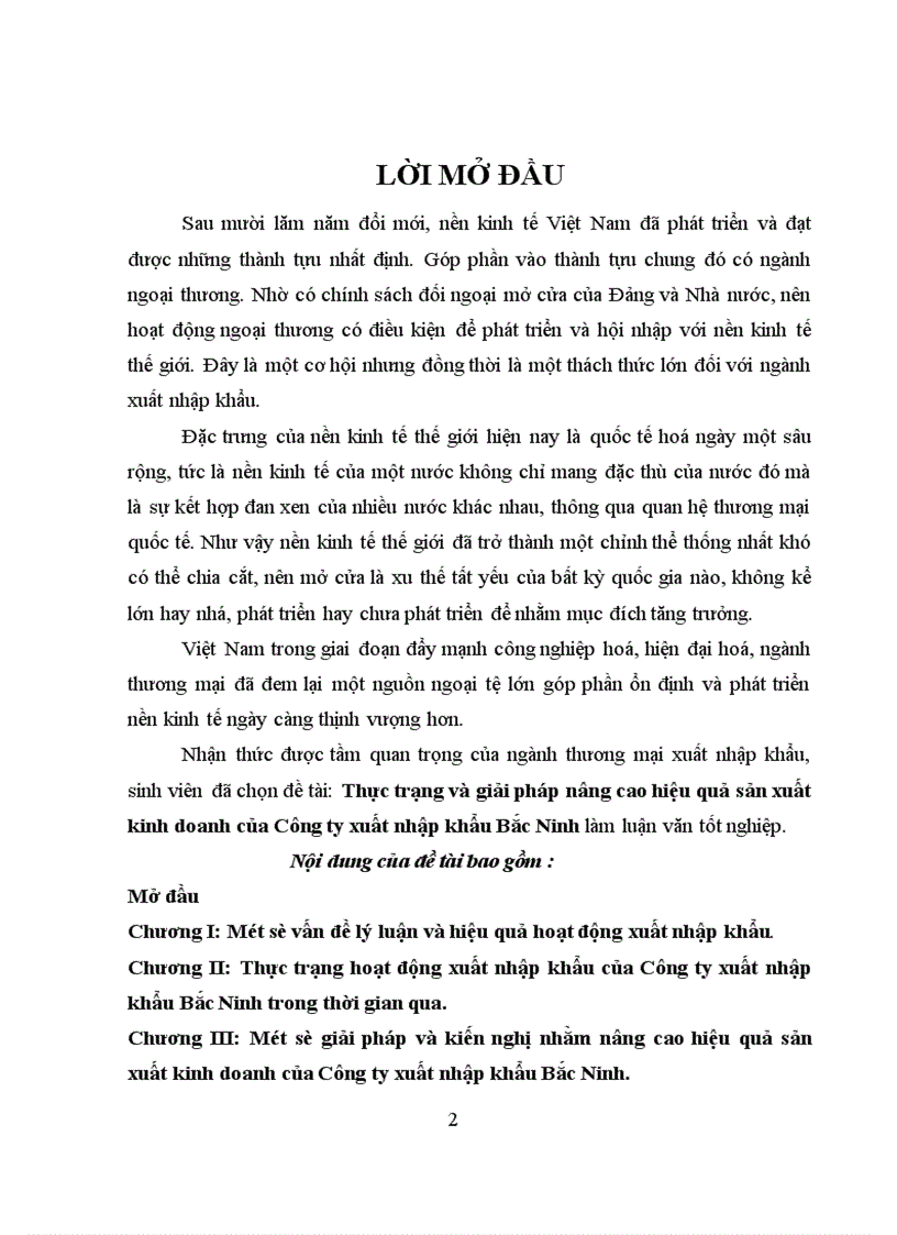 image for page Thực trạng và giải pháp nâng cao hiệu quả sản xuất kinh doanh của Công ty xuất nhập khẩu Bắc Ninh làm luận văn tốt nghiệp