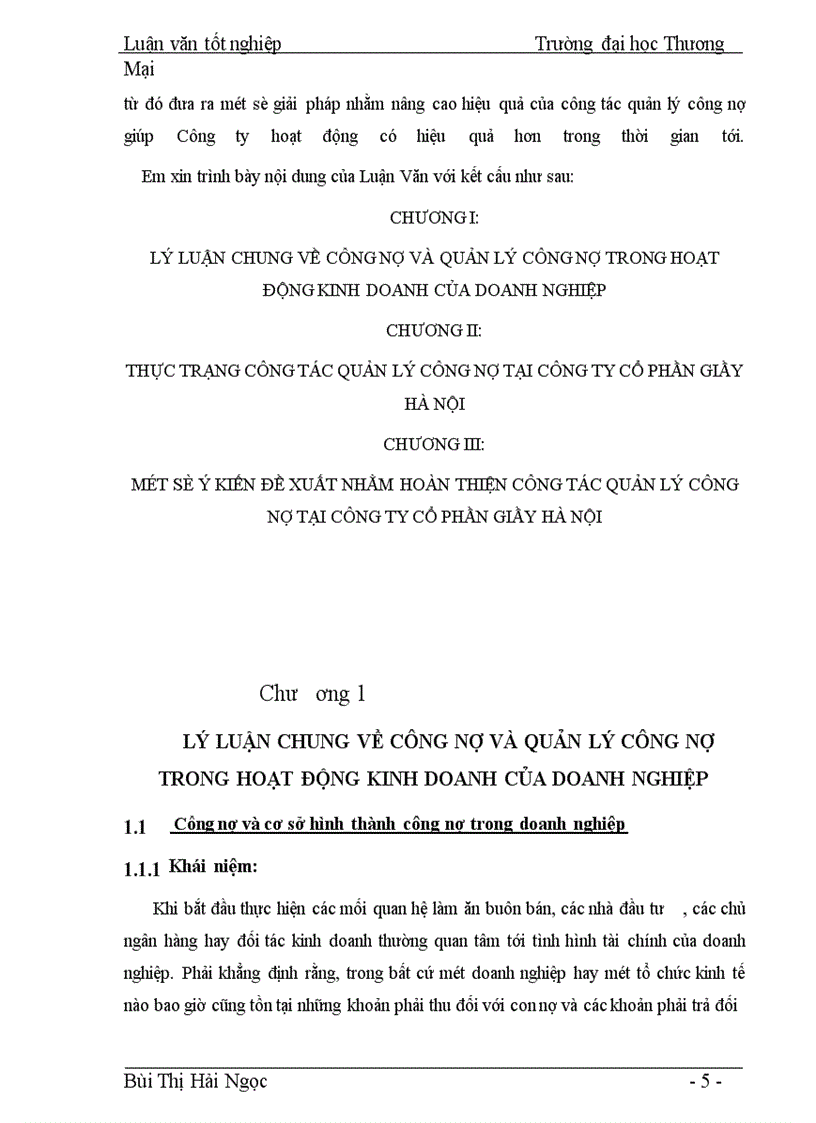 image for page Công nợ và các giải pháp quản trị công nợ tại Công ty Cổ phần Giầy Hà Nội