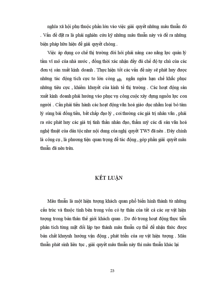 image for page Quy luật mâu thuẫn trong phép biện chứng duy vật với việc phân tích hệ thống mâu thuẫn của kinh tế thị trường định hướng xã hội chủ nghĩa ở Việt Nam