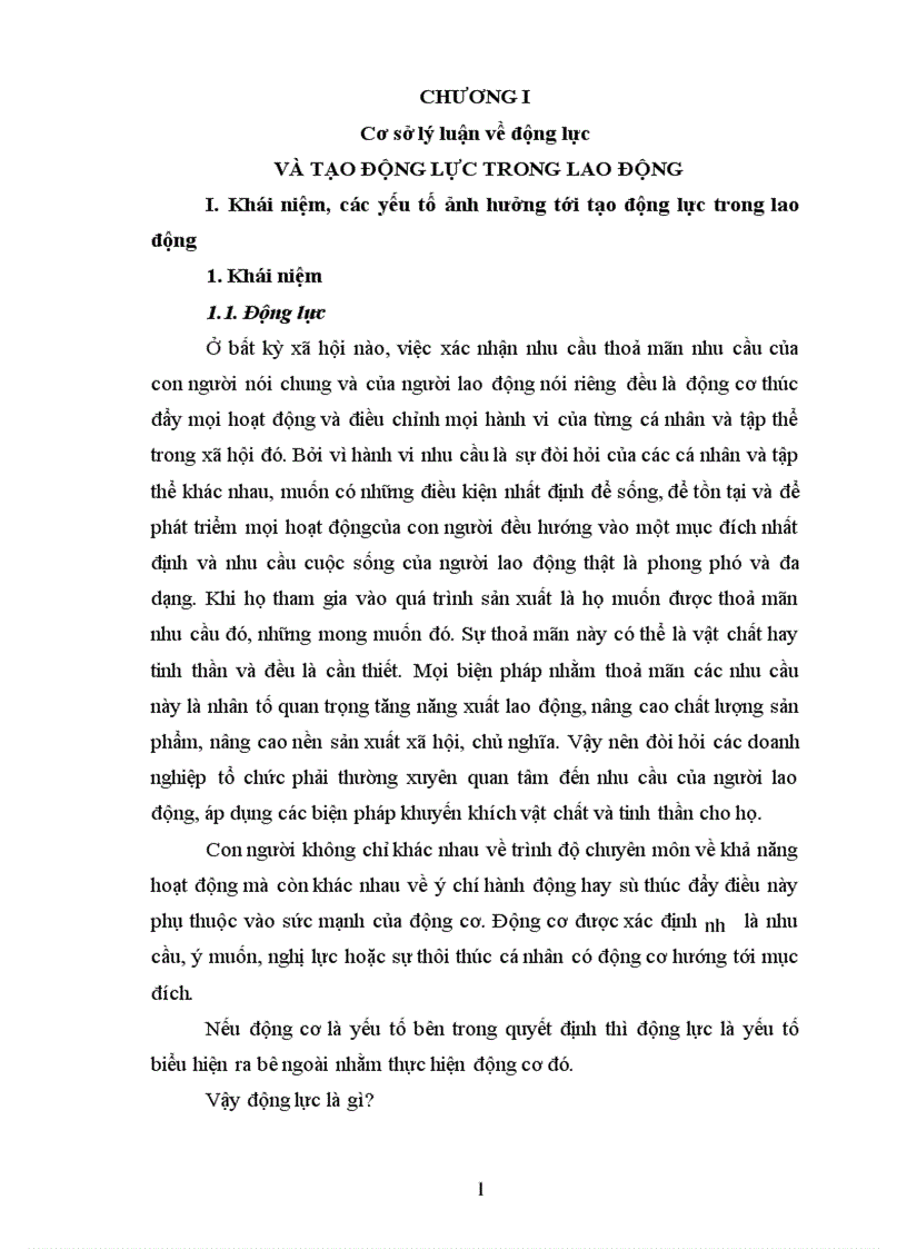 image for page Cơ sở lý luận về động lực và tạo động lực trong lao động