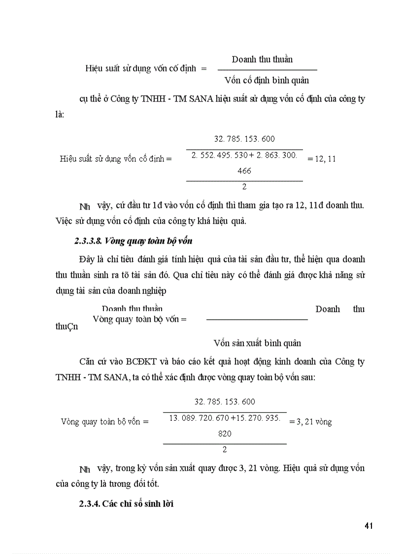 image for page Một số vấn đề phân tích hoạt động tài chính và nâng cao hiệu quả sản xuất kinh doanh ở công ty TNHH - TM SANA