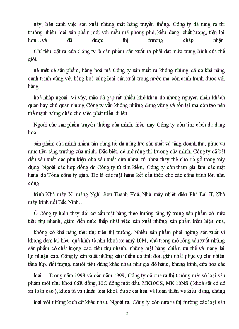 image for page Hoạch định và thực hiện chiến lược sản xuất kinh doanh của Công ty khoá Minh Khai