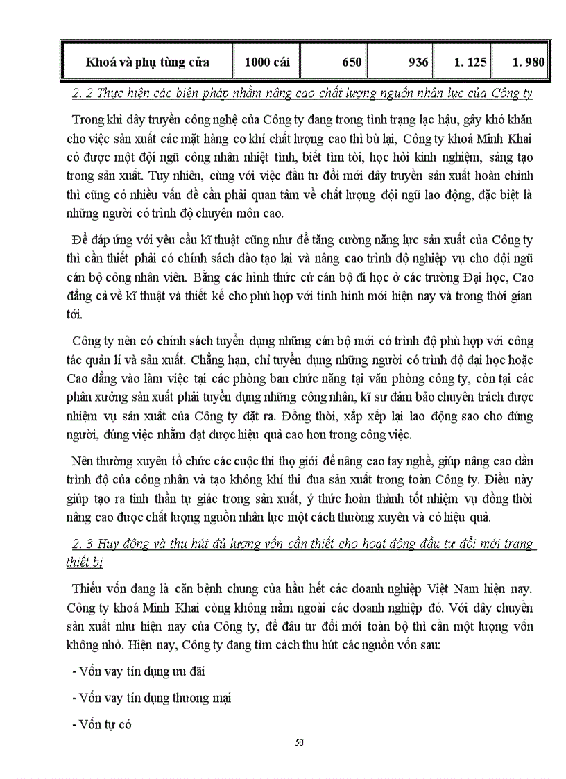 image for page Hoạch định và thực hiện chiến lược sản xuất kinh doanh của Công ty khoá Minh Khai