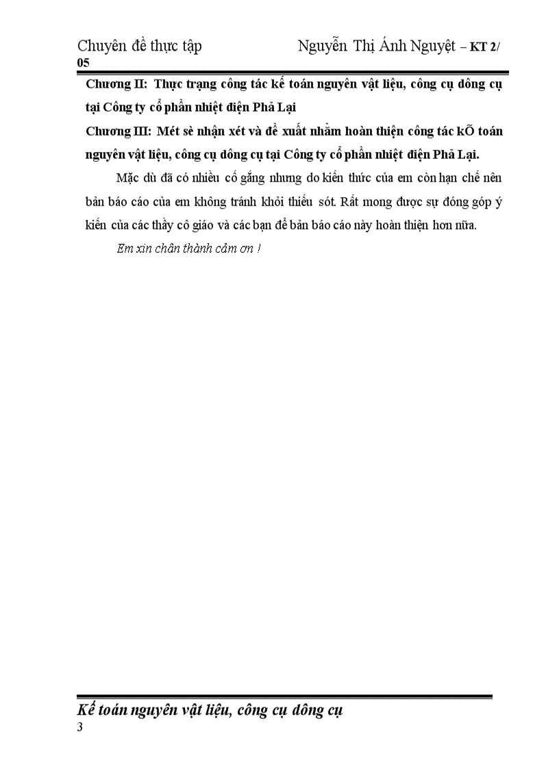 image for page Hoàn thiện công tác kế toán nguyên vật liệu, công cụ dụng cụ tại Công ty cổ phần nhiệt điện Phả Lại.