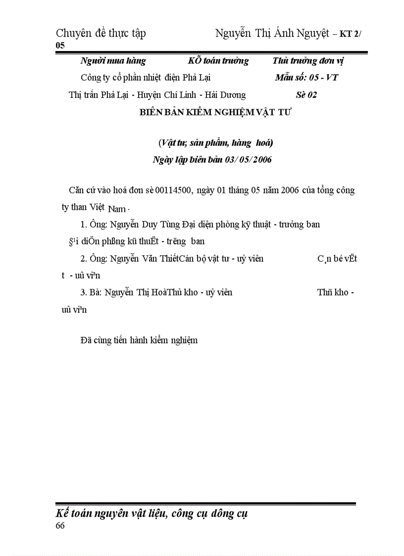 image for page Hoàn thiện công tác kế toán nguyên vật liệu, công cụ dụng cụ tại Công ty cổ phần nhiệt điện Phả Lại.