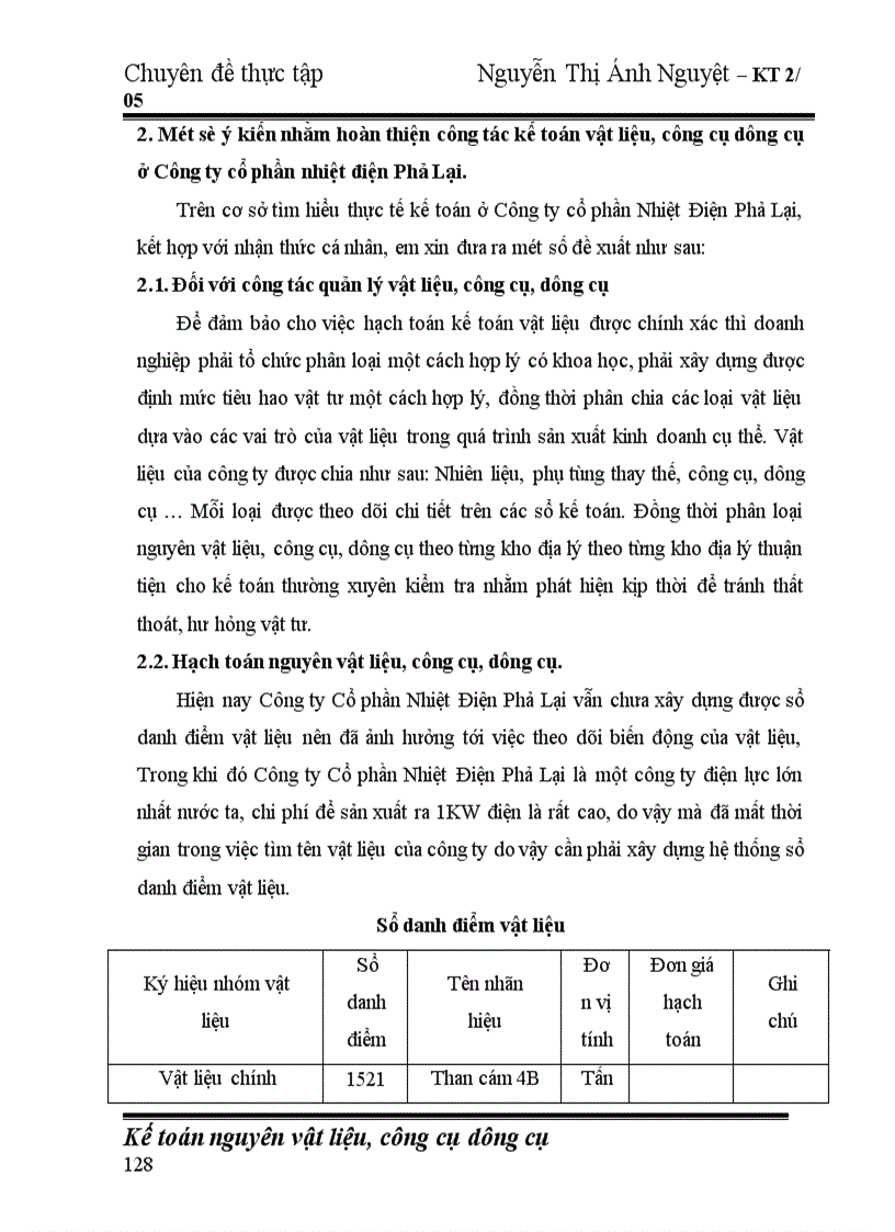 image for page Hoàn thiện công tác kế toán nguyên vật liệu, công cụ dụng cụ tại Công ty cổ phần nhiệt điện Phả Lại.