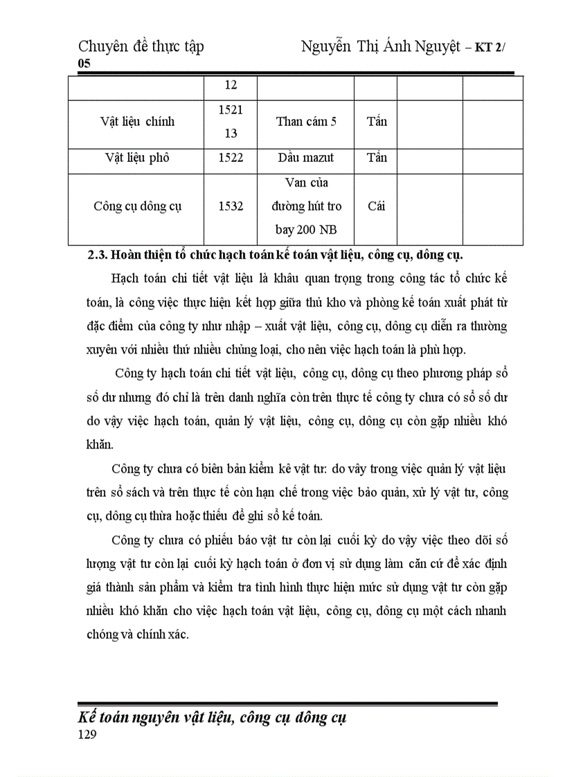 image for page Hoàn thiện công tác kế toán nguyên vật liệu, công cụ dụng cụ tại Công ty cổ phần nhiệt điện Phả Lại.