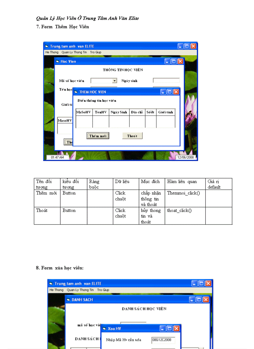 image for page Quản lý học viên của trung tâm anh văn Elite