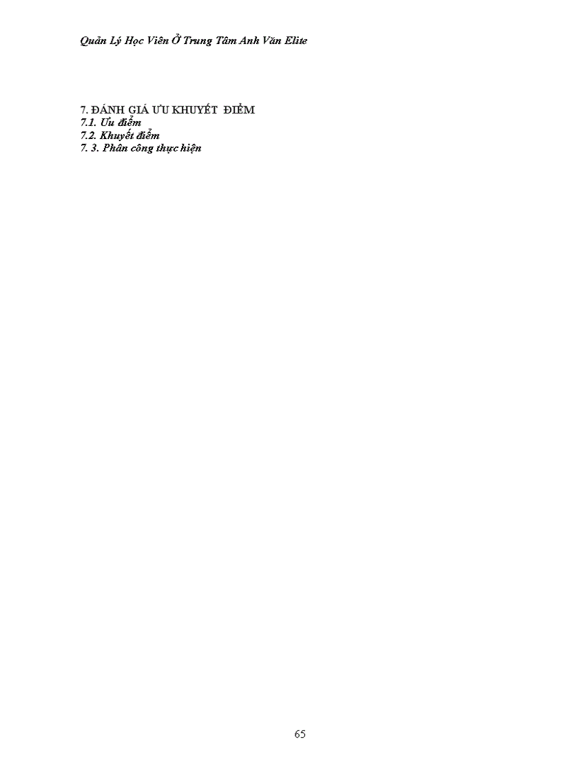 image for page Quản lý học viên của trung tâm anh văn Elite