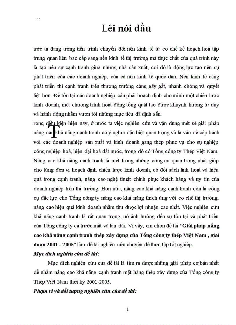 image for page Giải pháp nâng cao khả năng cạnh tranh thép xây dựng của Tổng công ty thép Việt Nam , giai đoạn 2001-2005