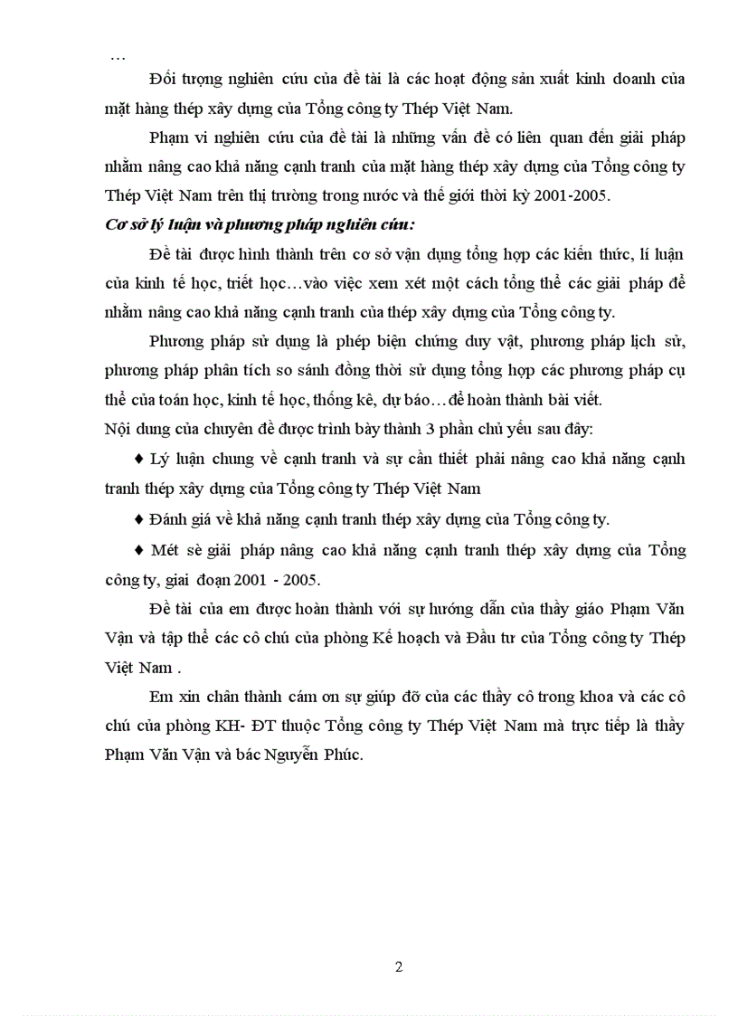 image for page Giải pháp nâng cao khả năng cạnh tranh thép xây dựng của Tổng công ty thép Việt Nam , giai đoạn 2001-2005