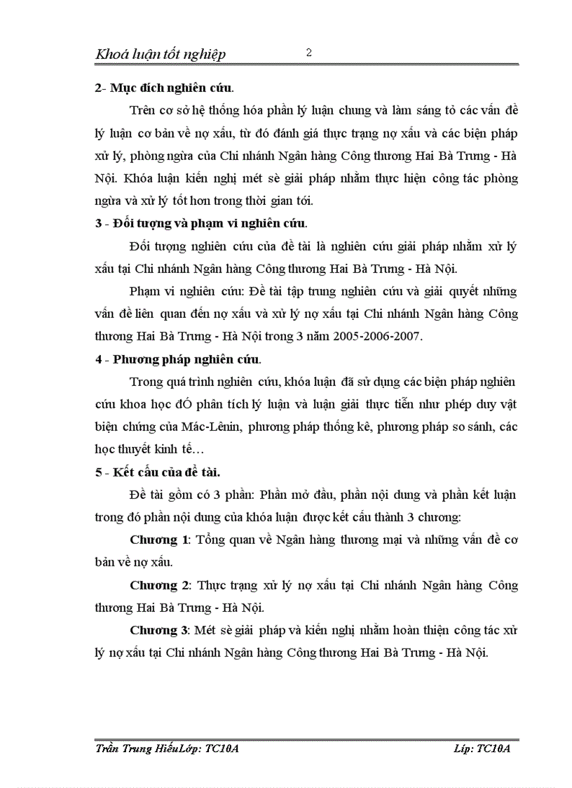 image for page Xử lý nợ xấu tại Chi nhánh Ngân hàng Công thương Hai Bà Trưng - Hà Nội. Thực trạng và giải pháp