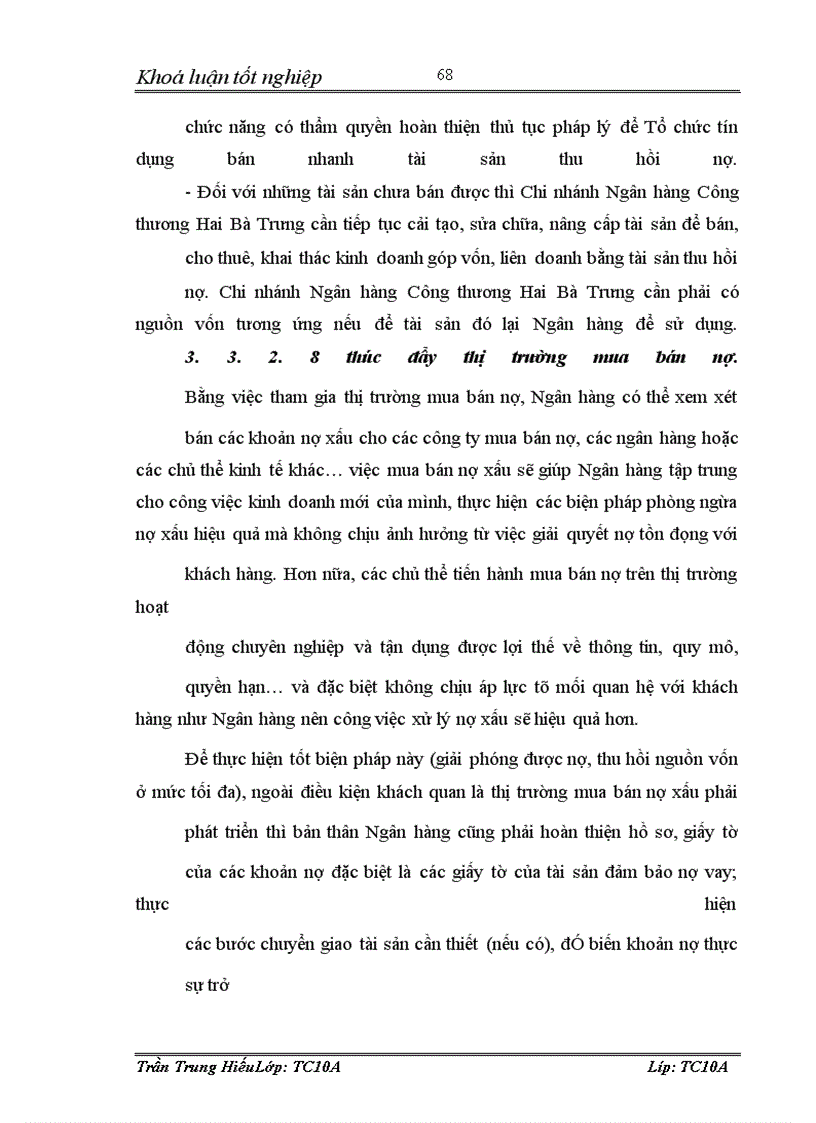 image for page Xử lý nợ xấu tại Chi nhánh Ngân hàng Công thương Hai Bà Trưng - Hà Nội. Thực trạng và giải pháp