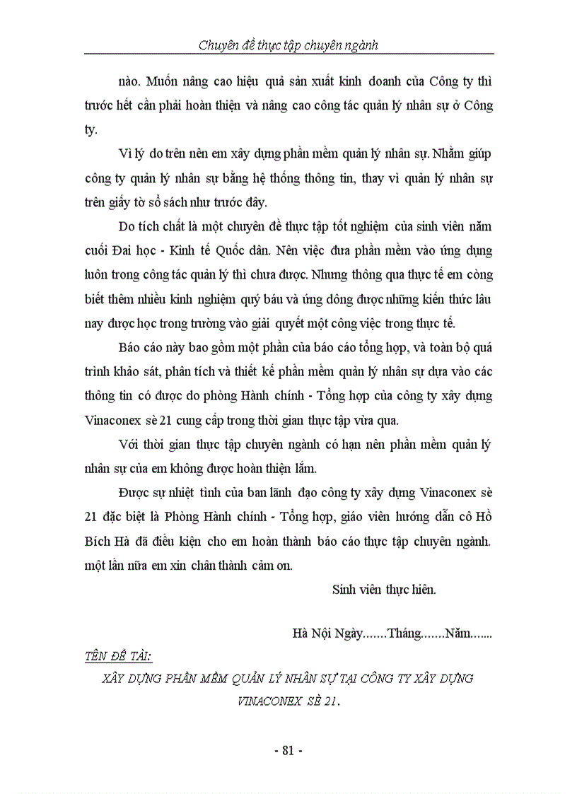 image for page Xây dựng phần mềm quản lý nhân sự tại Công ty xây dựng Vinaconex số 21