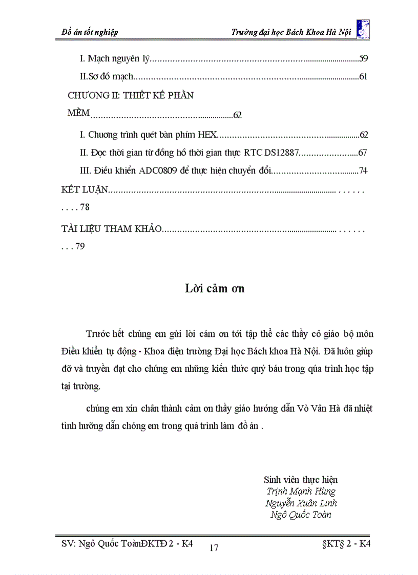 image for page Thiết kế mạch thí nghiệm dùng Vi điều khiển 80C51 phối ghép với thiết bị ngoại vi : LCD, ADC0809, RTC DS12887 và bàn phím số HEX.