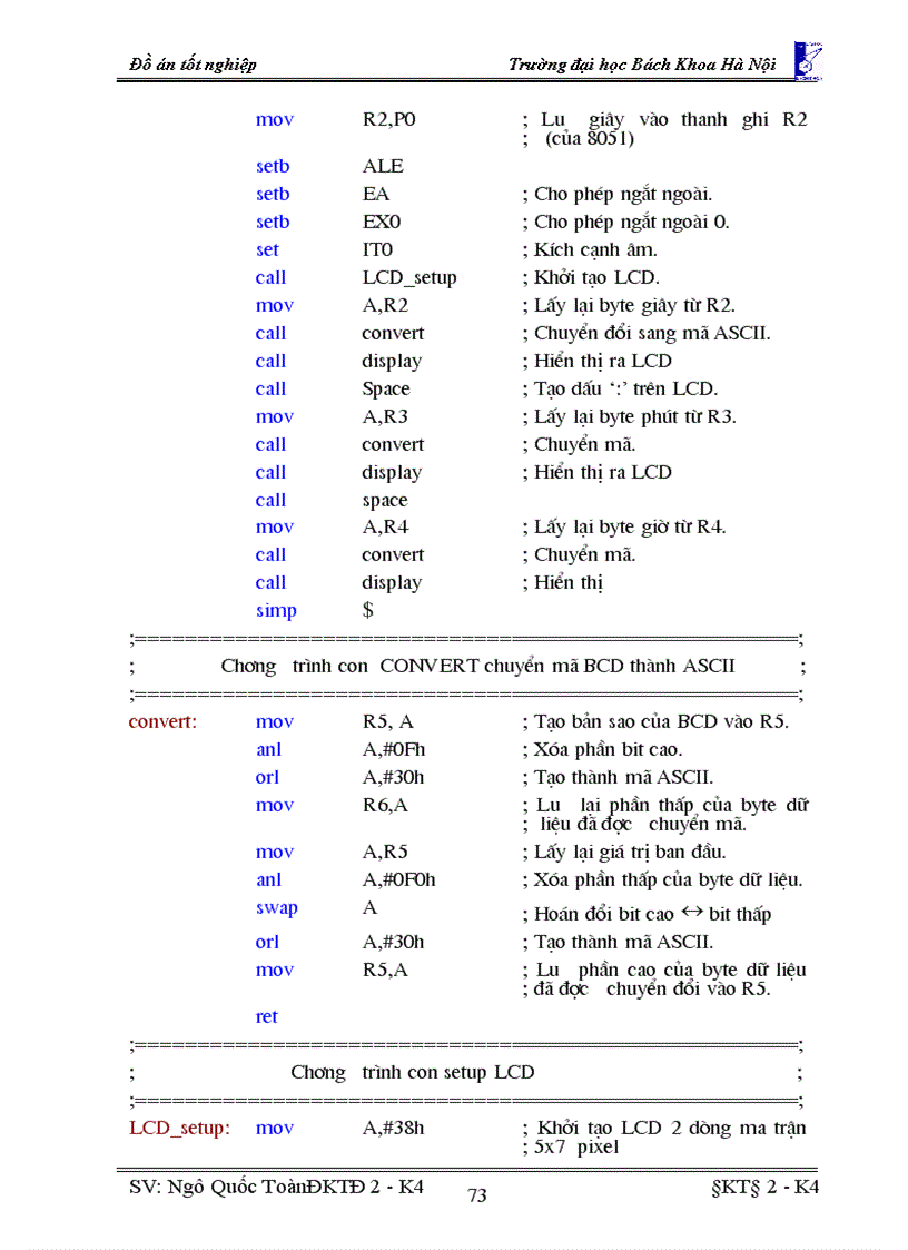 image for page Thiết kế mạch thí nghiệm dùng Vi điều khiển 80C51 phối ghép với thiết bị ngoại vi : LCD, ADC0809, RTC DS12887 và bàn phím số HEX.