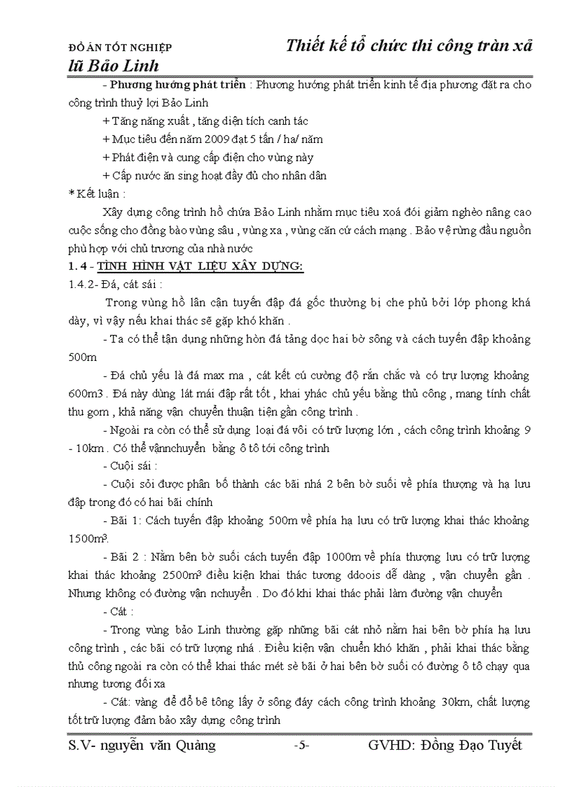 image for page Đồ án tốt nghiệp : Thiết kế tổ chức thi công tràn xả lũ Bảo Linh