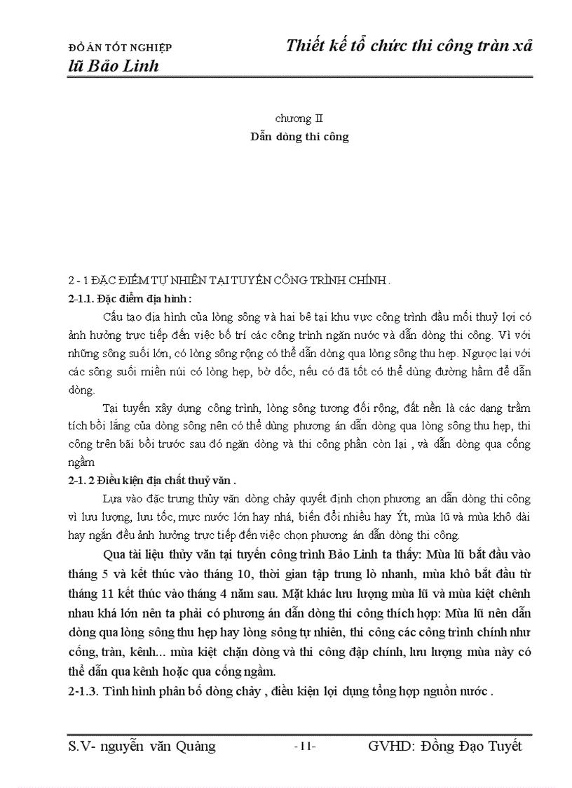 image for page Đồ án tốt nghiệp : Thiết kế tổ chức thi công tràn xả lũ Bảo Linh