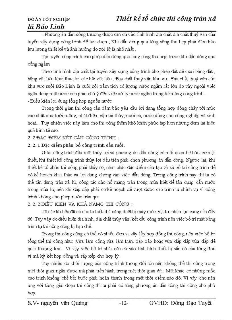 image for page Đồ án tốt nghiệp : Thiết kế tổ chức thi công tràn xả lũ Bảo Linh