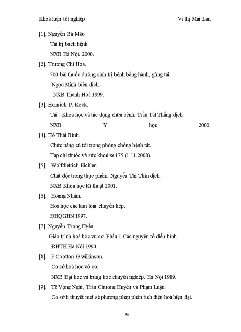image for page Nghiên cứu ứng dụng phép đo phổ F-AAS phân tích lượng vết Cu, Pb trong tỏi tươi và các chế phẩm từ tỏi