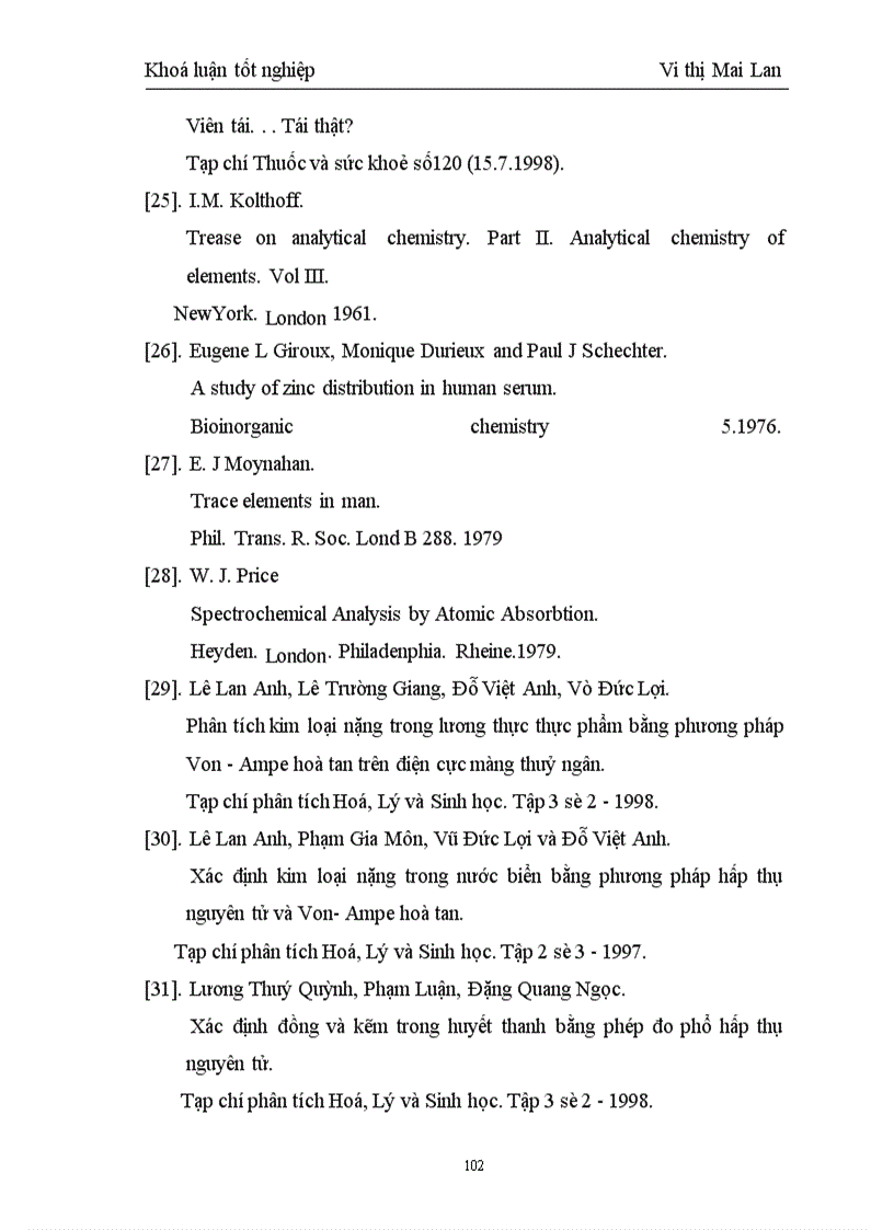 image for page Nghiên cứu ứng dụng phép đo phổ F-AAS phân tích lượng vết Cu, Pb trong tỏi tươi và các chế phẩm từ tỏi