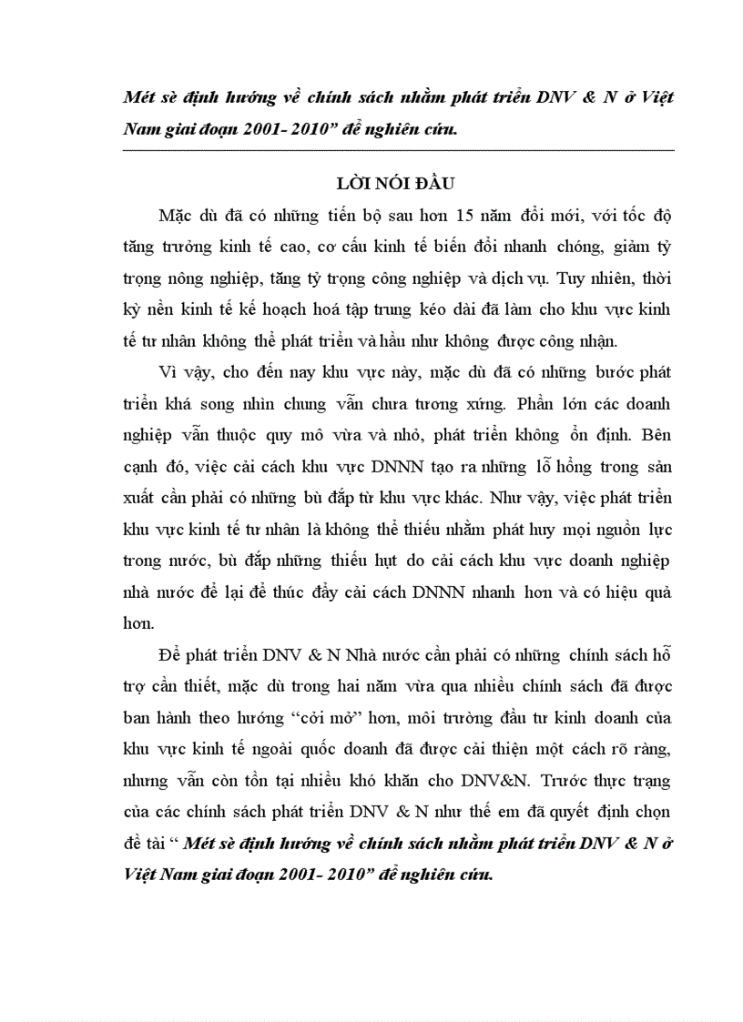 image for page Một số định hướng về chính sách nhằm phát triển DNV&N ở Việt Nam giai đoạn 2001- 2010